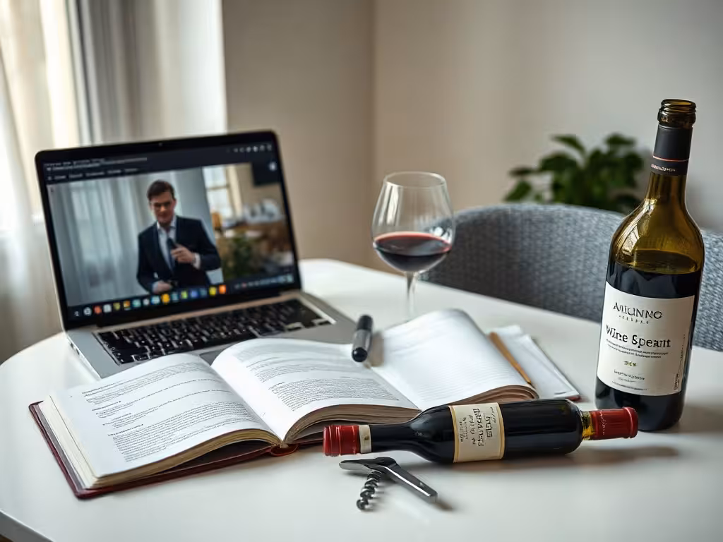 Cours de vin en ligne ou en présentiel, avec écran et dégustation à la maison.
