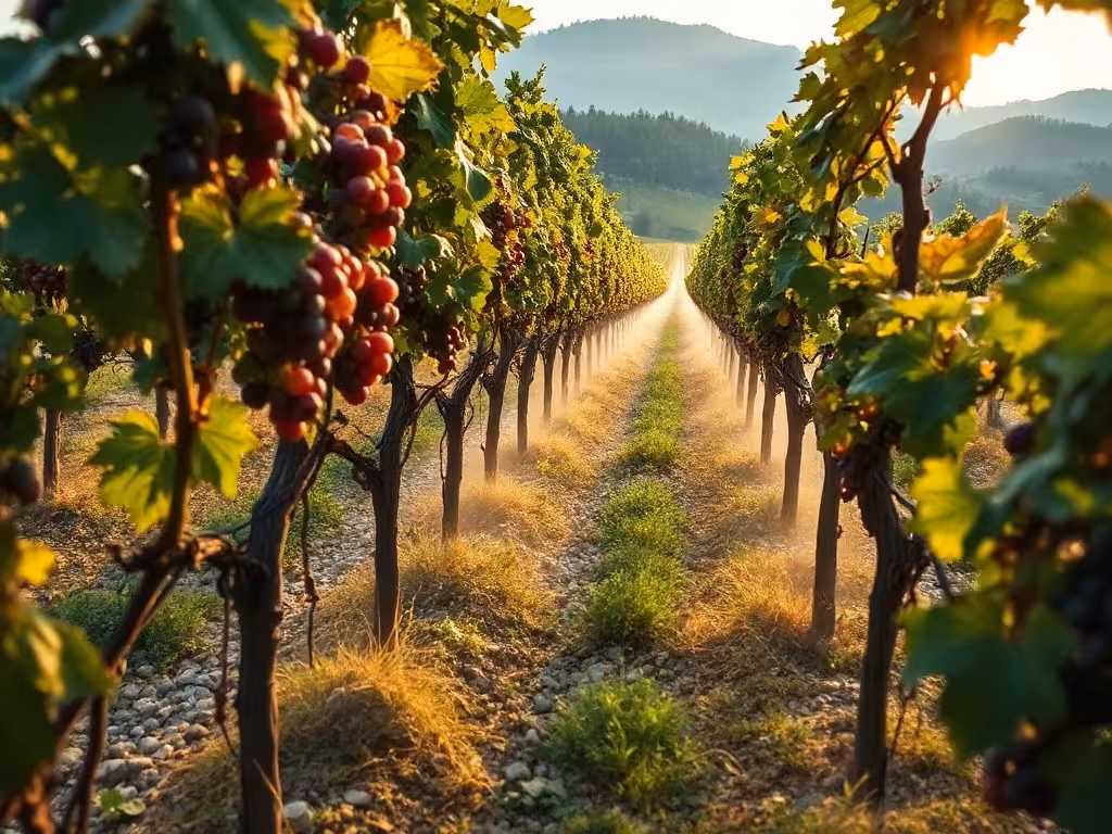 Détail de vignes de Nebbiolo en Piémont : sol calcaire caractéristique du Barolo et du Barbaresco