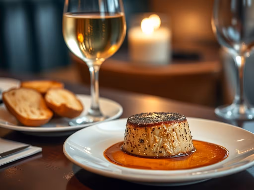 Foie gras poêlé avec verre de blanc sec ou rosé, accord vin insolite